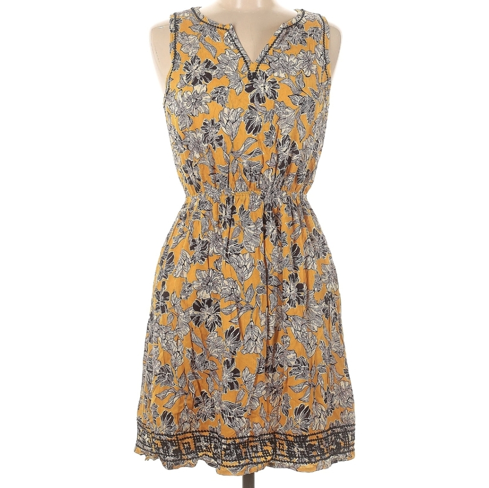 Market & Spruce Yellow Blue Sleeves dress